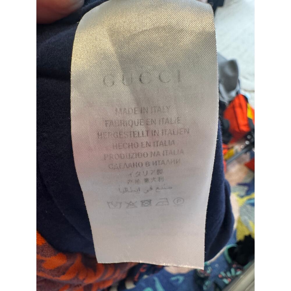 Gucci GG Velour Jogger Pants Size L Navy Orange Monogram Waffle Knit Sweatpants - Picture 4 of 15